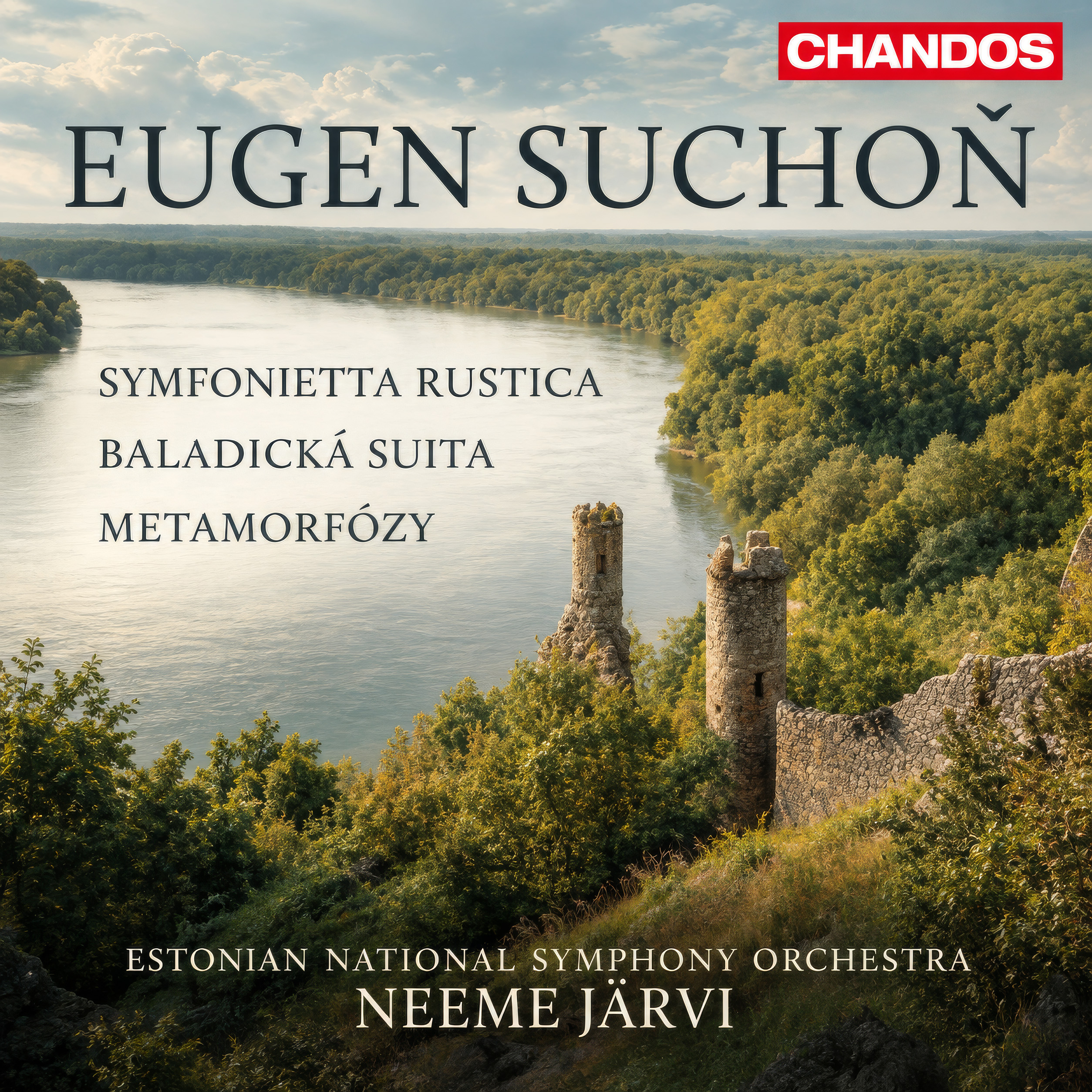 Chandos album cover featuring Eugen Suchoň’s Metamorfózy, the Estonian National Symphony Orchestra and Neeme Järvi