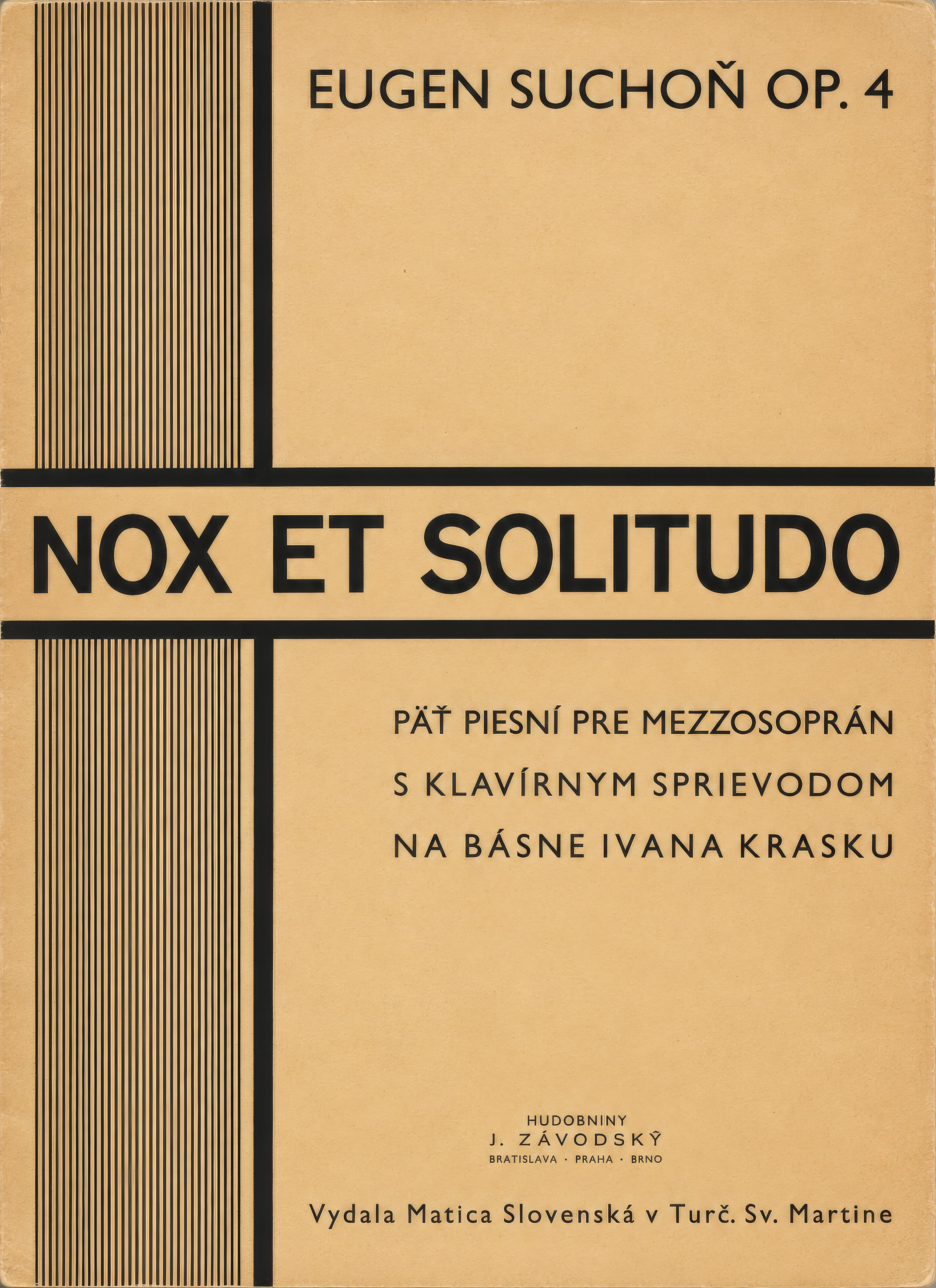 Pôvodná obálka Nox et solitudo, op. 4, Eugena Suchoňa